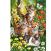 Kittens in Garden Decorative Flag