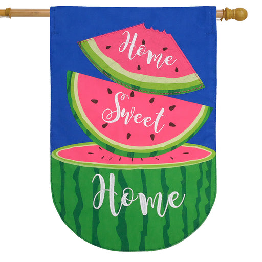 Home Sweet Home Watermelon Burlap Banner Flag