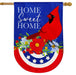 Home Sweet Home Cardinal Burlap Banner Flag