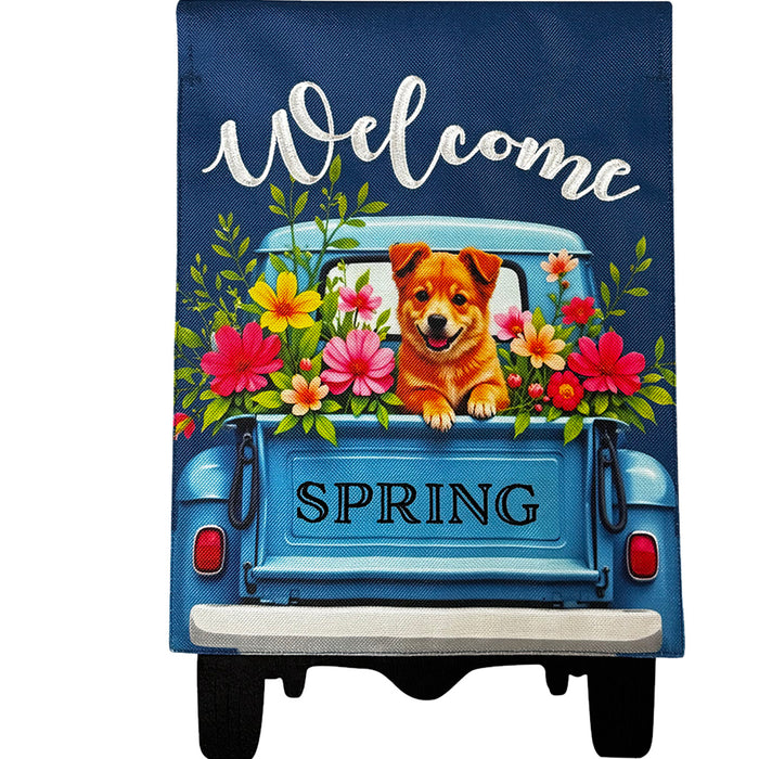 Puppy Pickup Burlap Banner Flag