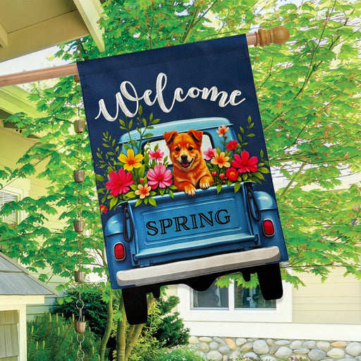 Puppy Pickup Burlap Banner Flag