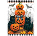 Black Cat Pumpkin Stack Decorative Flag