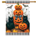 Black Cat Pumpkin Stack Banner Flag