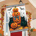 Black Cat Pumpkin Stack Banner Flag