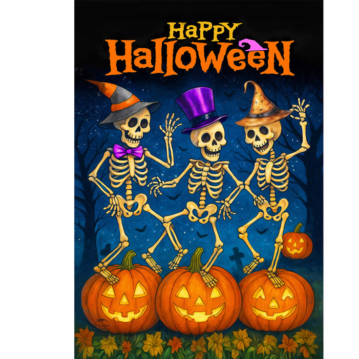 Skeleton Dance Party Decorative Flag