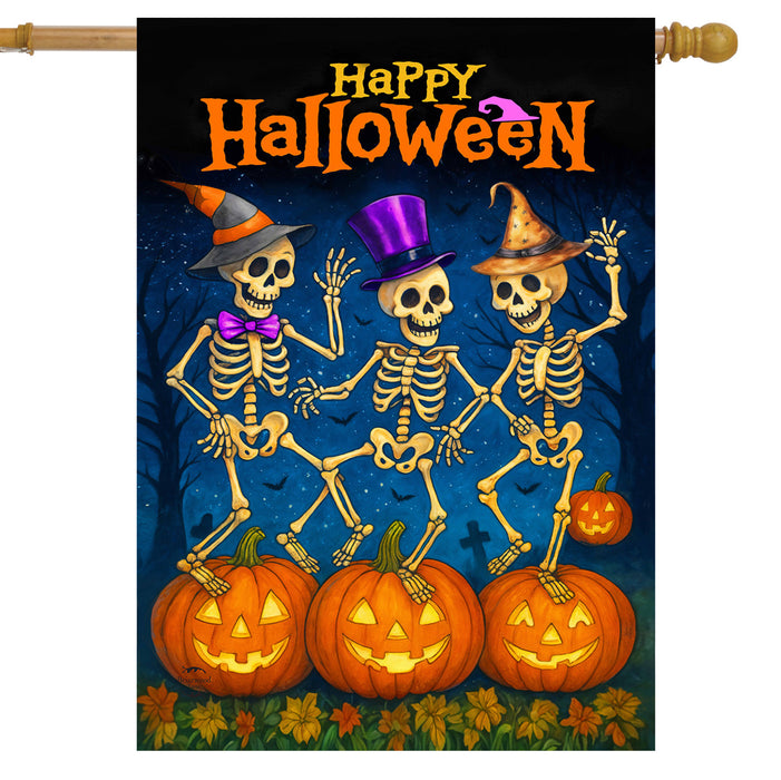 Skeleton Dance Party Banner Flag