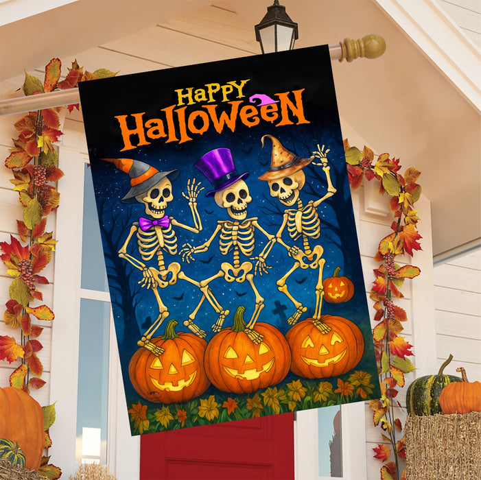 Skeleton Dance Party Banner Flag