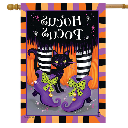 Hocus Pocus Black Kitty Banner Flag