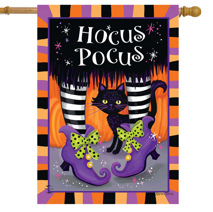 Hocus Pocus Black Kitty Banner Flag