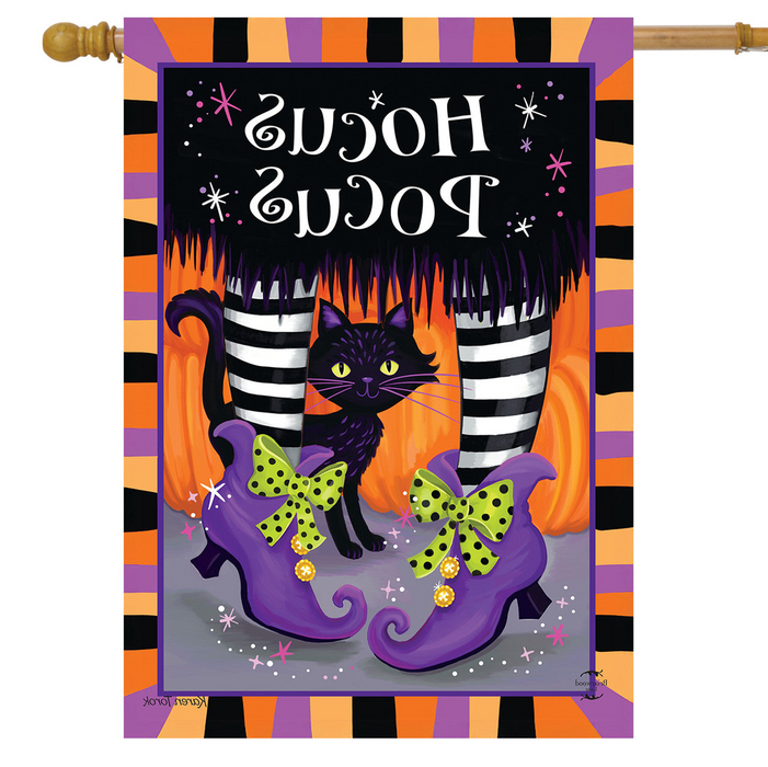 Hocus Pocus Black Kitty Banner Flag