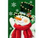 Snowman in Lights Decorative Flag