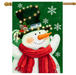 Snowman in Lights Banner Flag