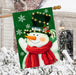 Snowman in Lights Banner Flag
