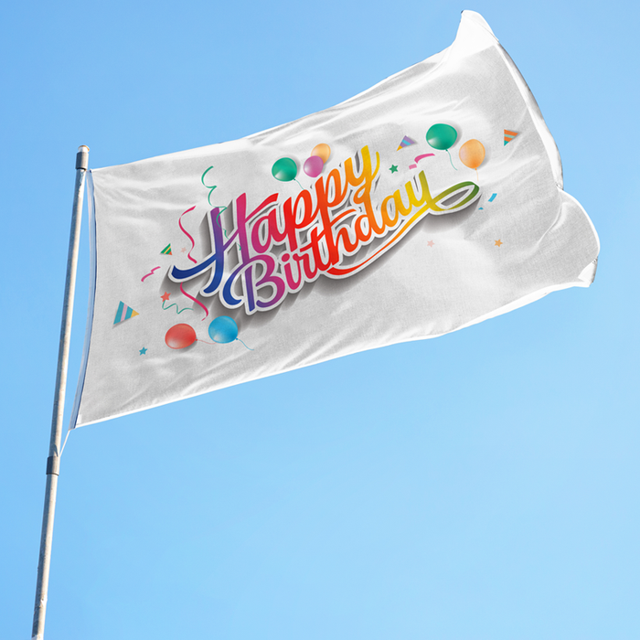 3x5' Happy Birthday Polyester Flag - Made In USA