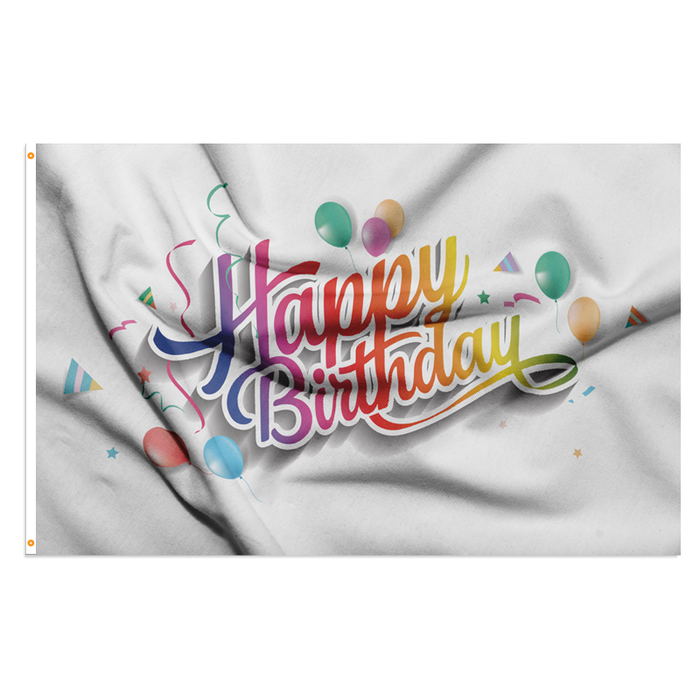 3x5' Happy Birthday Polyester Flag - Made In USA
