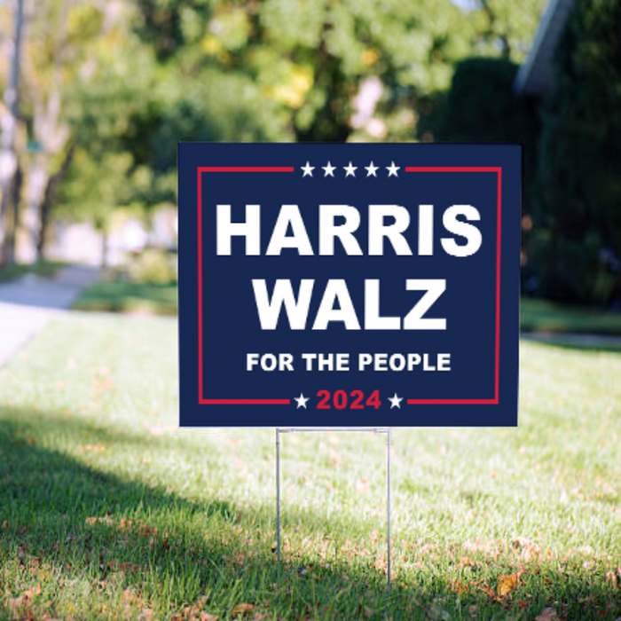 Harris Walz 2024 Coroplast Lawn Sign - Made in the USA