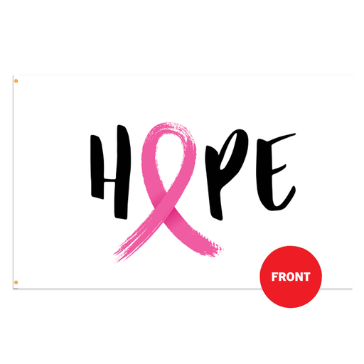 3x5' Hope Pink Ribbon Polyester Flag - Made In USA