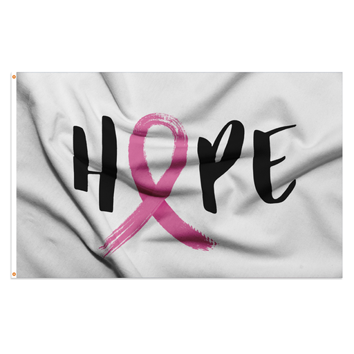 3x5' Hope Pink Ribbon Polyester Flag - Made In USA