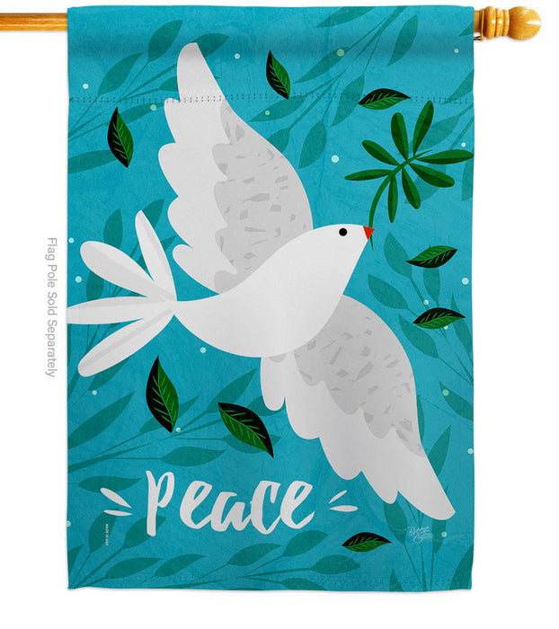 Want Peace Dove Banner Flag