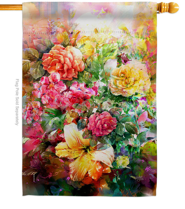 Garden Floral Arrangement Banner Flag