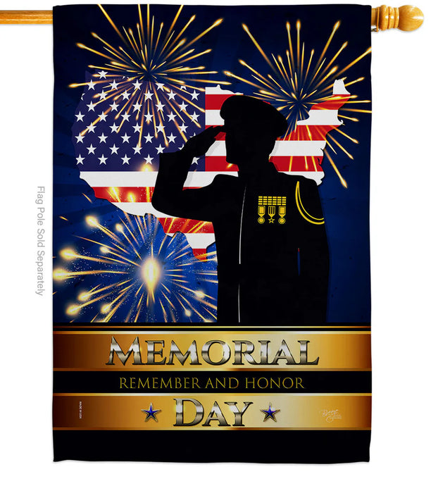 Remember & Honor Memorial Day Banner Flag