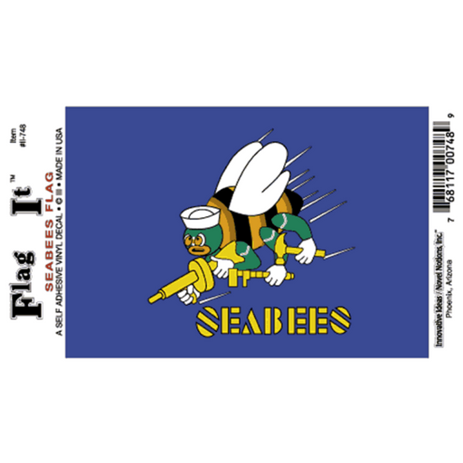 US Navy Seabees Flag Decal - Made in USA