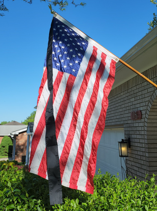 Black Mourning Ribbon For Off the House Flag - Made in USA