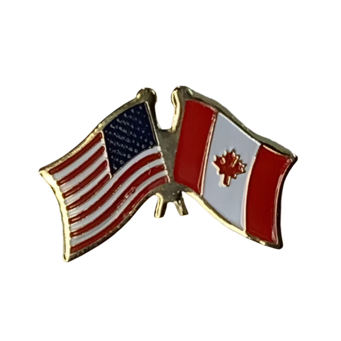 Canada/USA Dual Flags Lapel Pin 2025