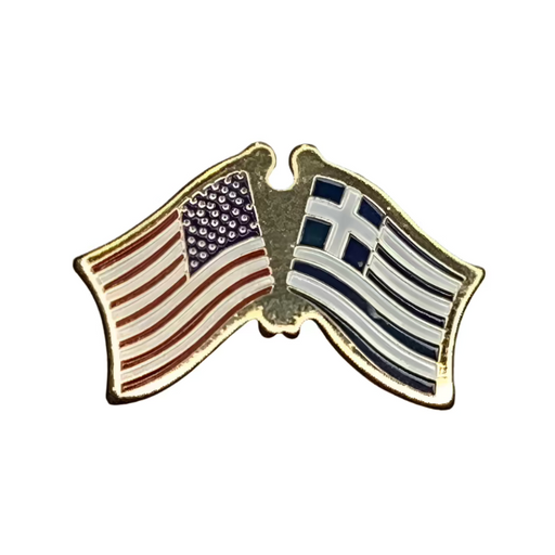 Greece/USA Dual Flags Lapel Pin 2025