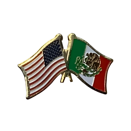 Mexico/USA Dual Flags Lapel Pin 2025