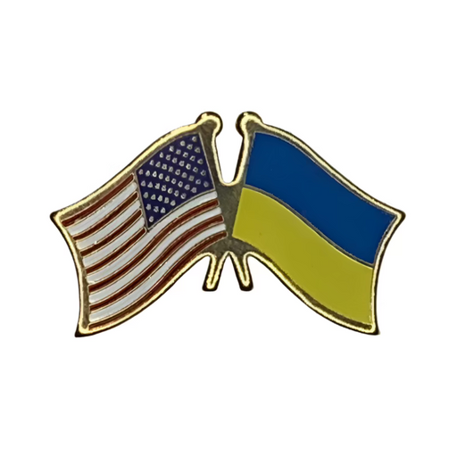 Ukraine/USA Dual Flags Lapel Pin 2025