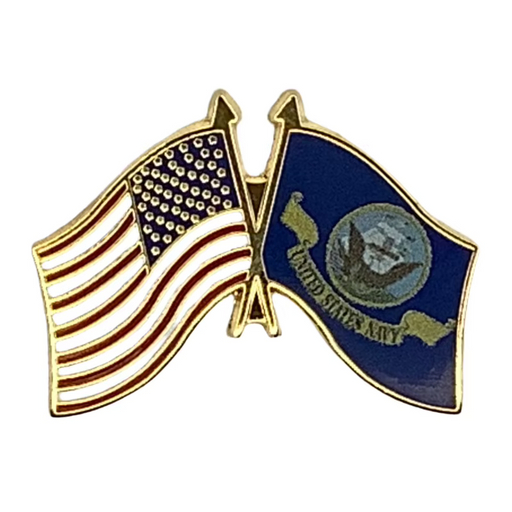 US Navy Dual Flags Lapel Pin (Large) 2025