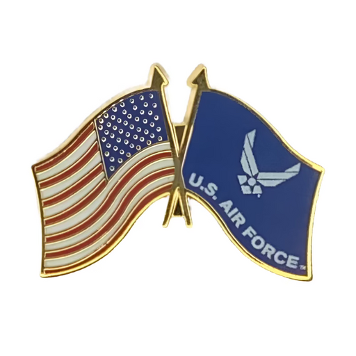 US Air Force Dual Flags Lapel Pin (Large) 2025