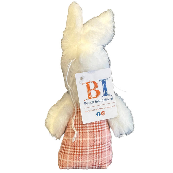Pink Plaid Bunny Plush Ornament