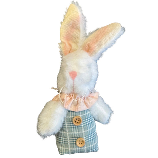 Blue Plaid Bunny Plush Ornament