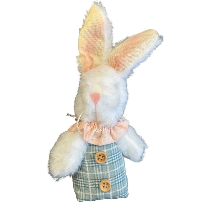 Blue Plaid Bunny Plush Ornament