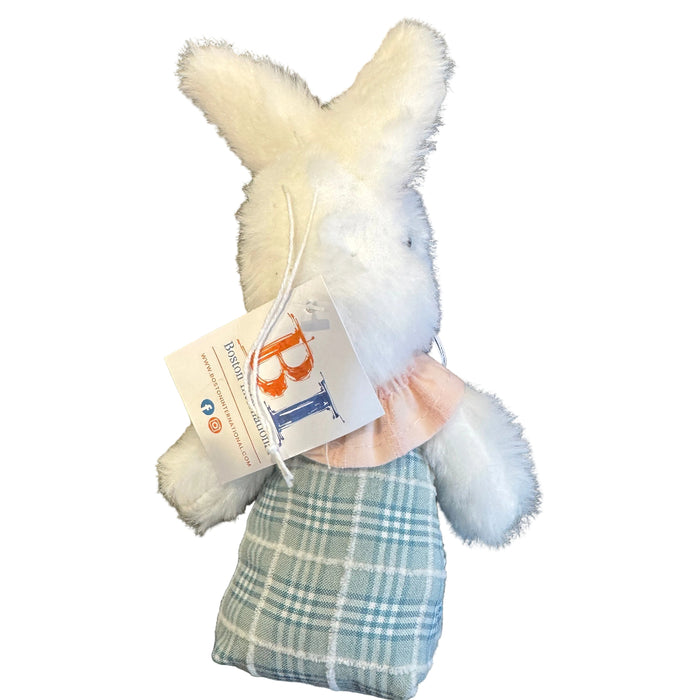 Blue Plaid Bunny Plush Ornament