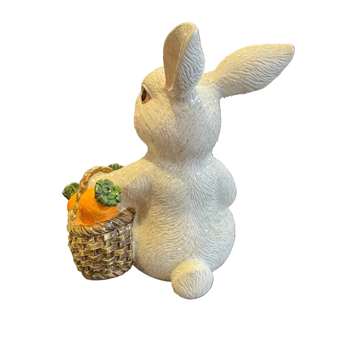 Carrot Bunny Sitting Down Figurine