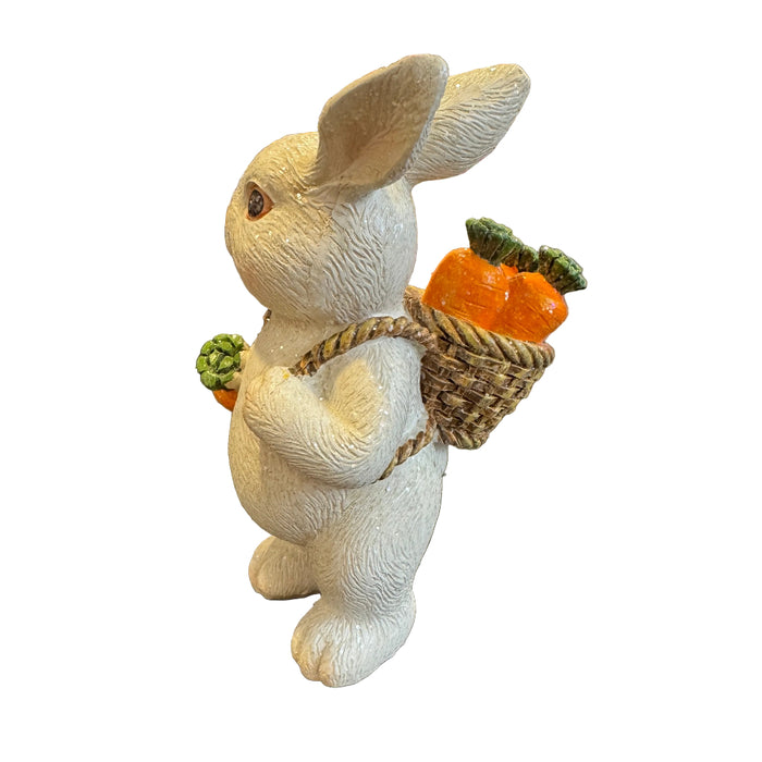 Carrot Bunny Backpack Basket Figurine