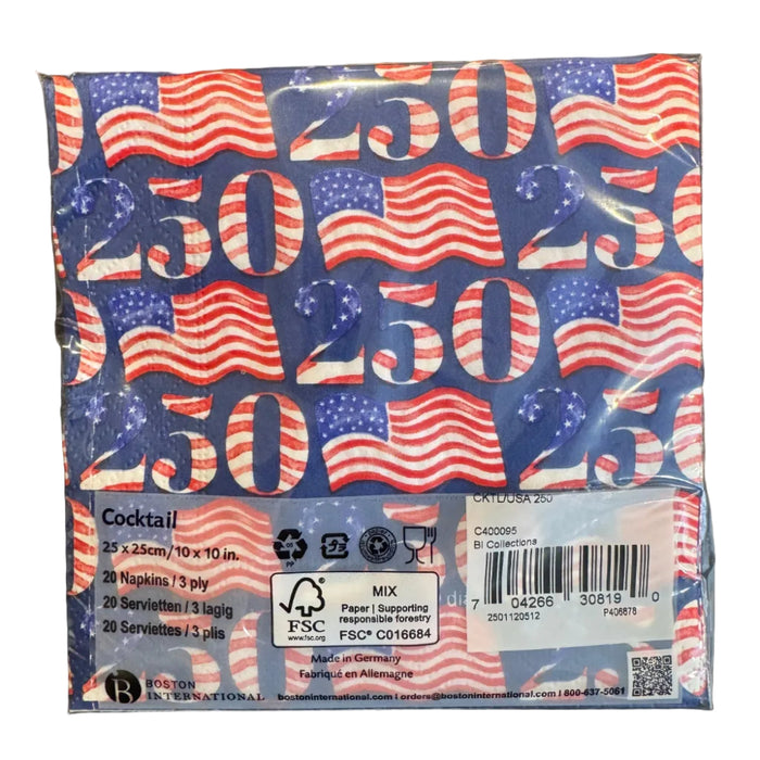 Semiquincentennial Paper Cocktail Napkins (20 Count)