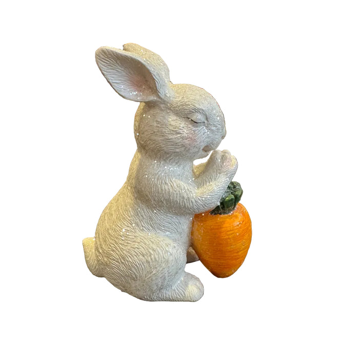 Carrot Bunny Thinking Figurine