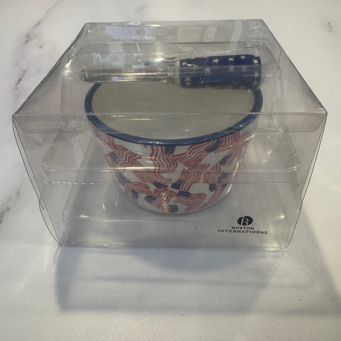 14 oz. Stars and Stripes Ceramic Bowl & Spreader