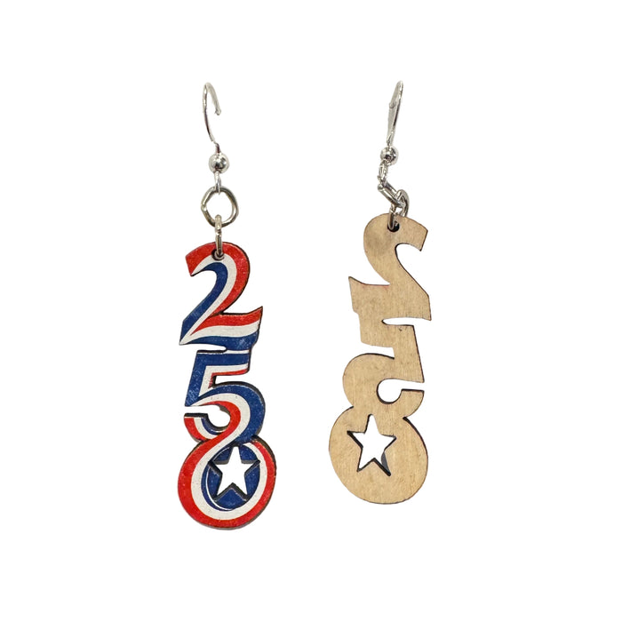 250th Anniversary Wood Earrings
