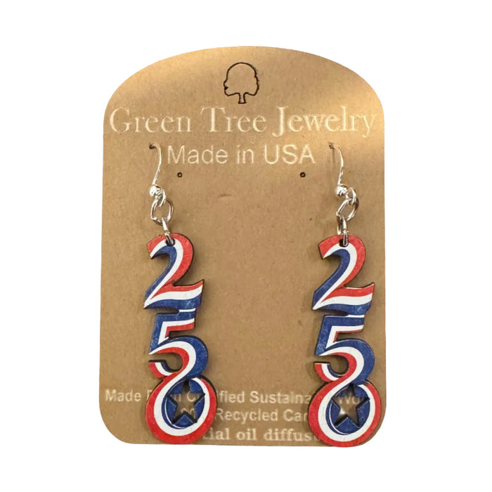 250th Anniversary Wood Earrings