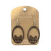 Sneaky Cat Brown Wood Earrings