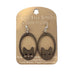 Sneaky Cat Brown Wood Earrings