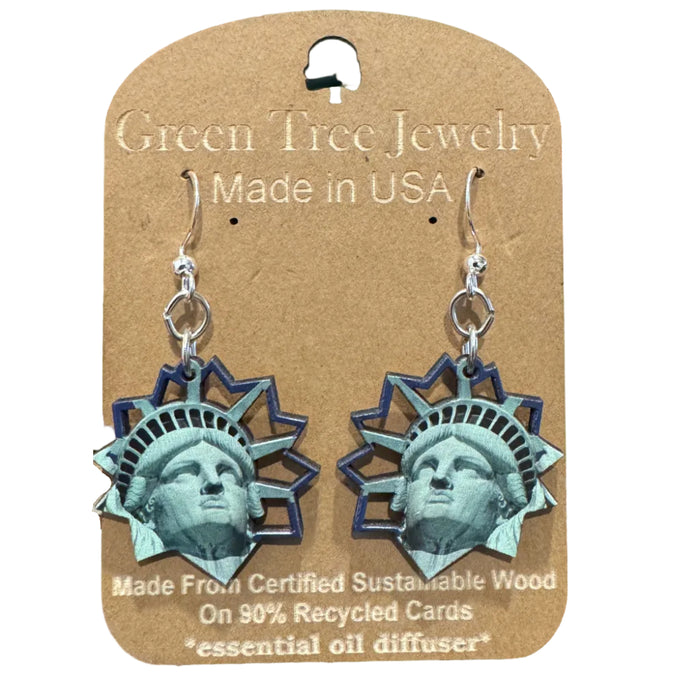 Statue of Liberty Wood Earrings
