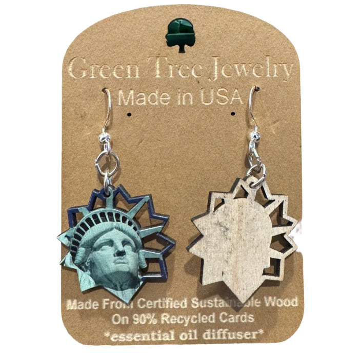 Statue of Liberty Wood Earrings