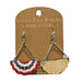 USA Bunting Fan Wood Earrings