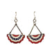 USA Bunting Fan Wood Earrings